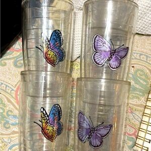 4-16oz dishwasher safe with lifetime guarantee Butterfly Tervis Tumblers